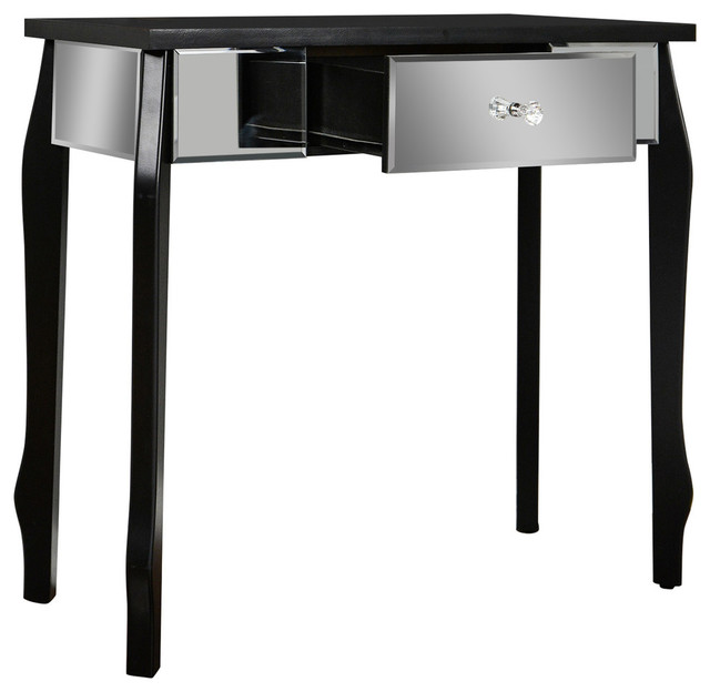 Amelia 1 Drawer Mirrored Console Table Black W192153 Blk