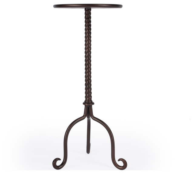 Butler Alma Metal Pedestal Table - Traditional - Side Tables And End ...