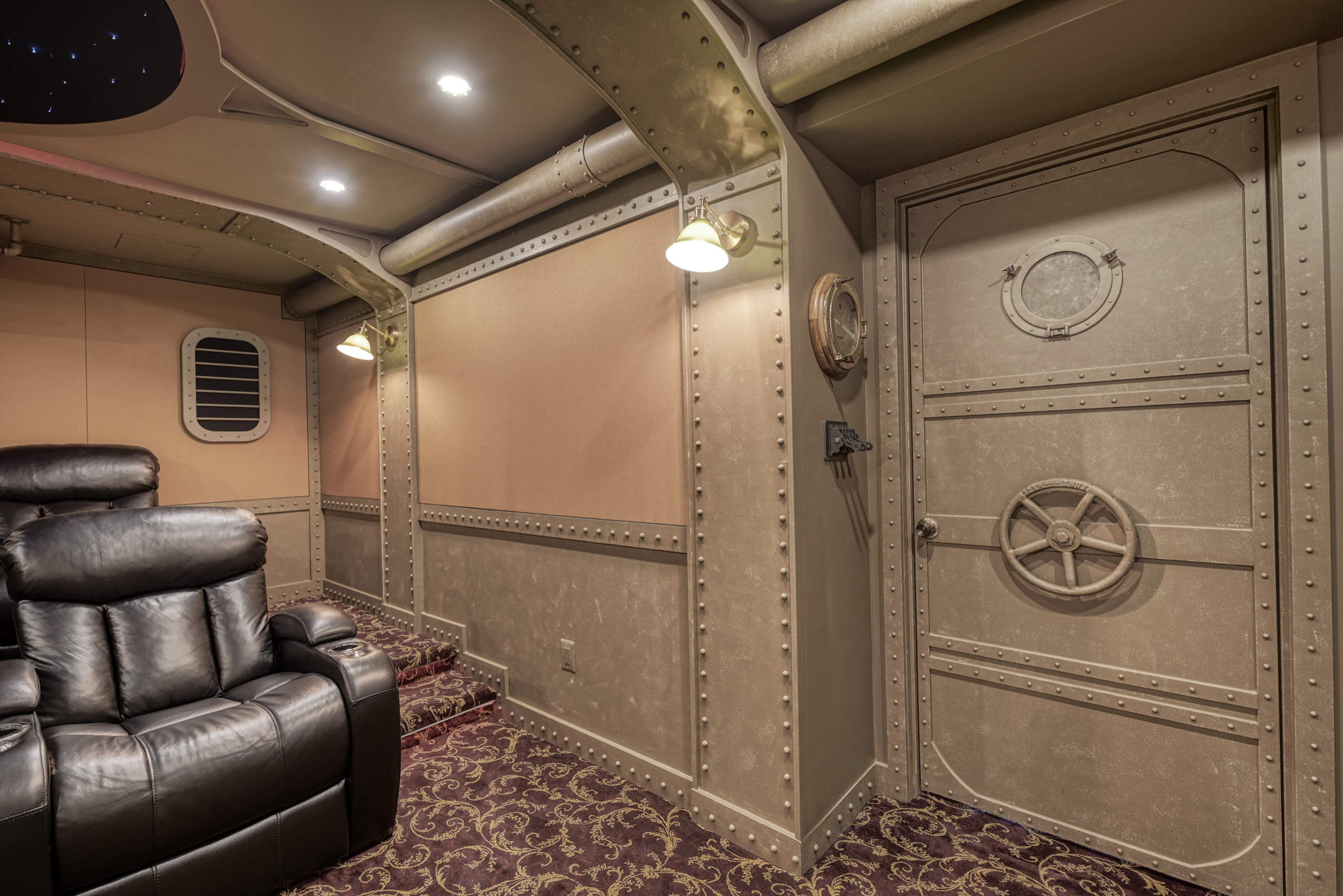 Brown home theater sale seating