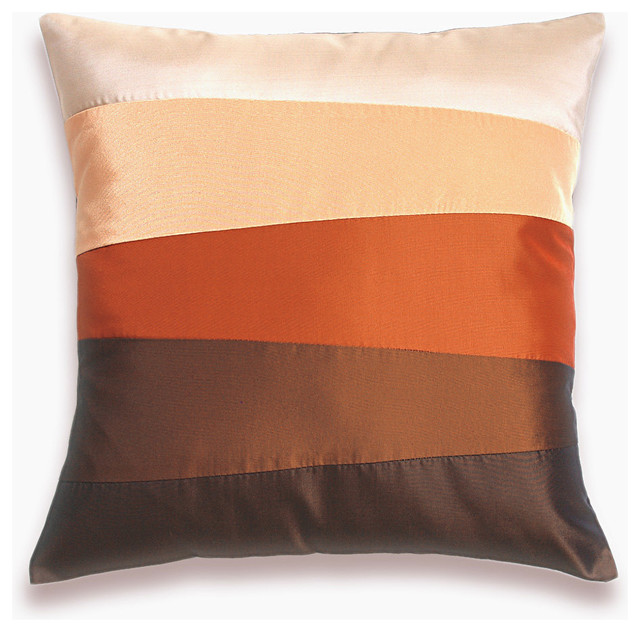Cream Orange Red Rust Brown Pillow Cover 16 in SIENNA DESIGN