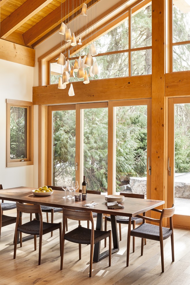 Design ideas for a country open plan dining in Vancouver.