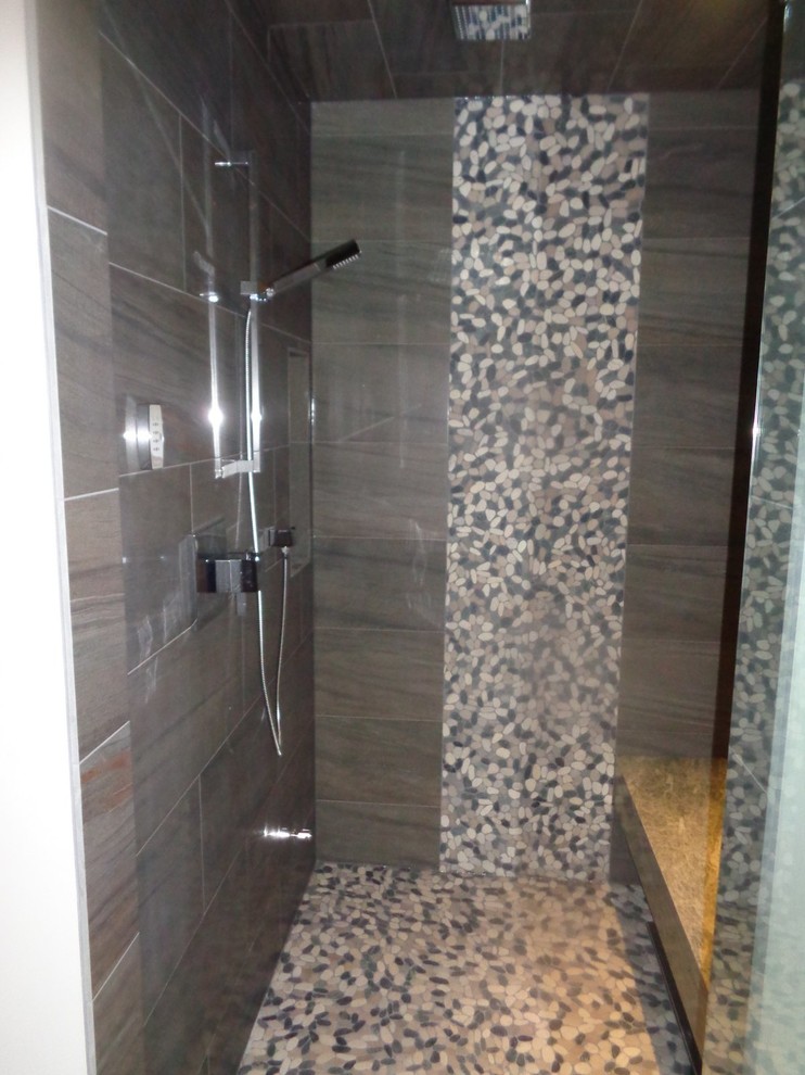 Transitional home design photo in Calgary
