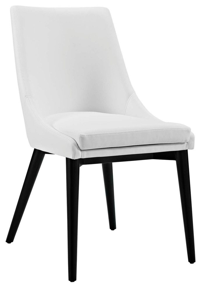 Viscount Faux Leather Dining Side Chair, White