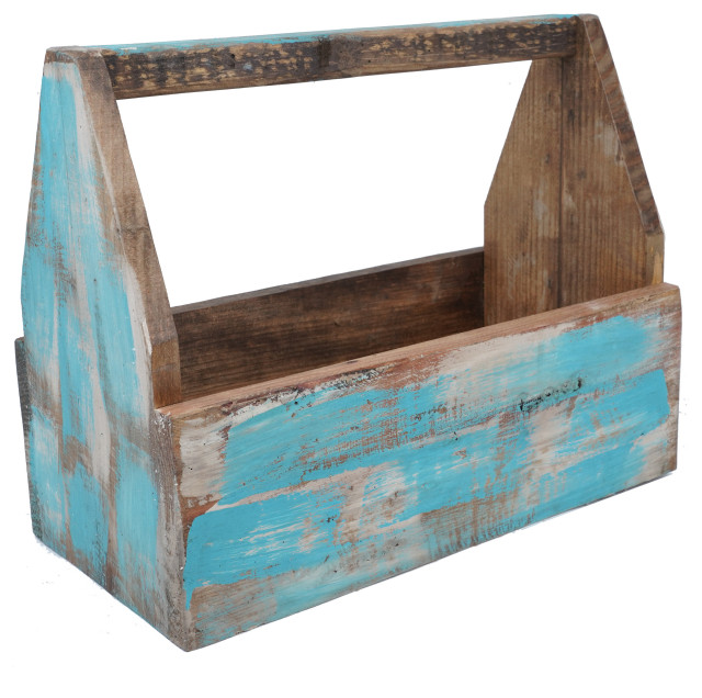 Farmhouse Wooden Market Box with Handle Farmhouse Decorative Boxes