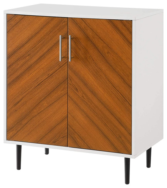 Mid Century Storage Cabinet 2 Patterned Doors Two Tone Design Midcentury Storage Cabinets By Efurnish