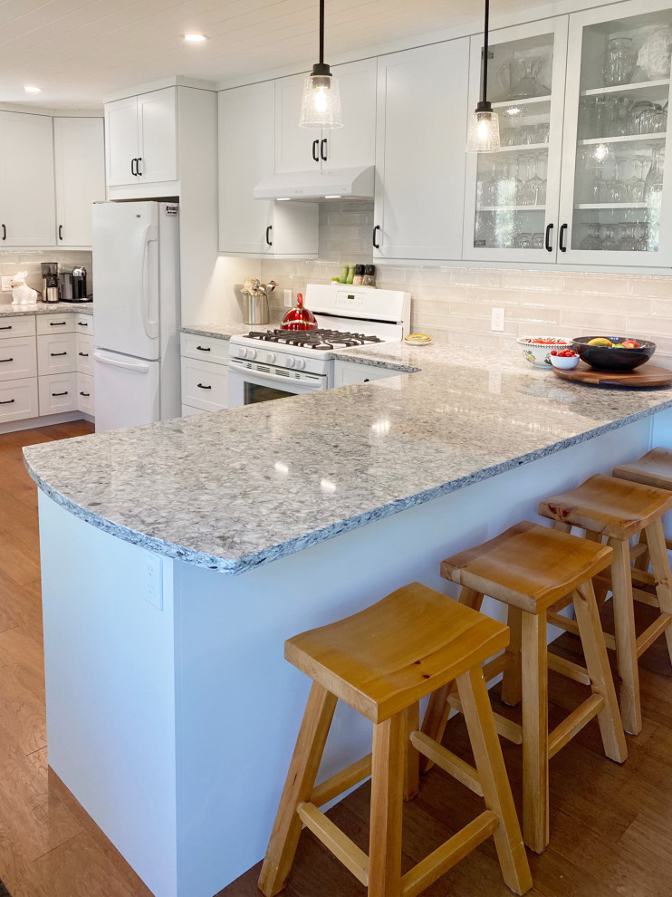 Example of a transitional kitchen design in Toronto