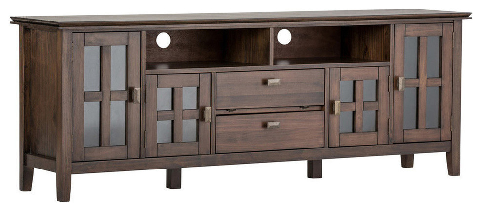 Artisan Solid Wood Tv Media Stand 72 Natural Aged Brown