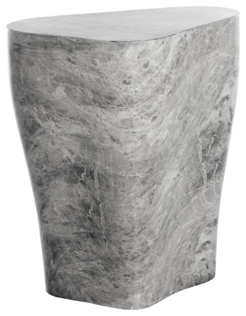Dali End Table Small Marble Look Grey Contemporary Side Tables And