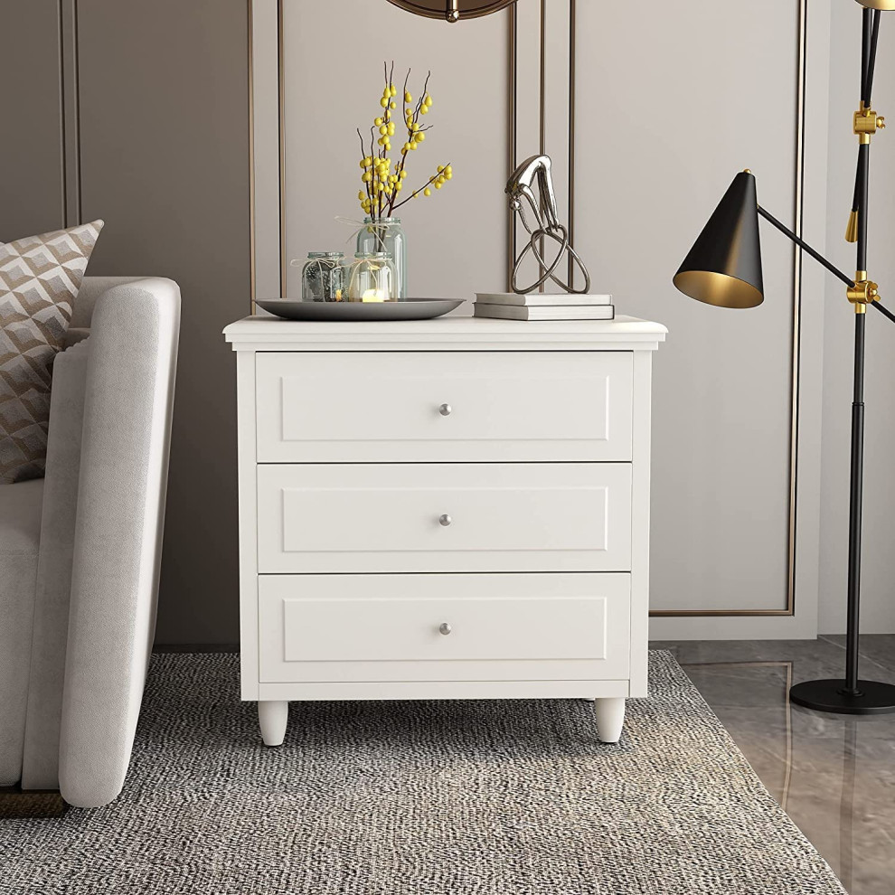 Modern Nightstand/Bedside Table 3 Drawers for Bedroom Furniture