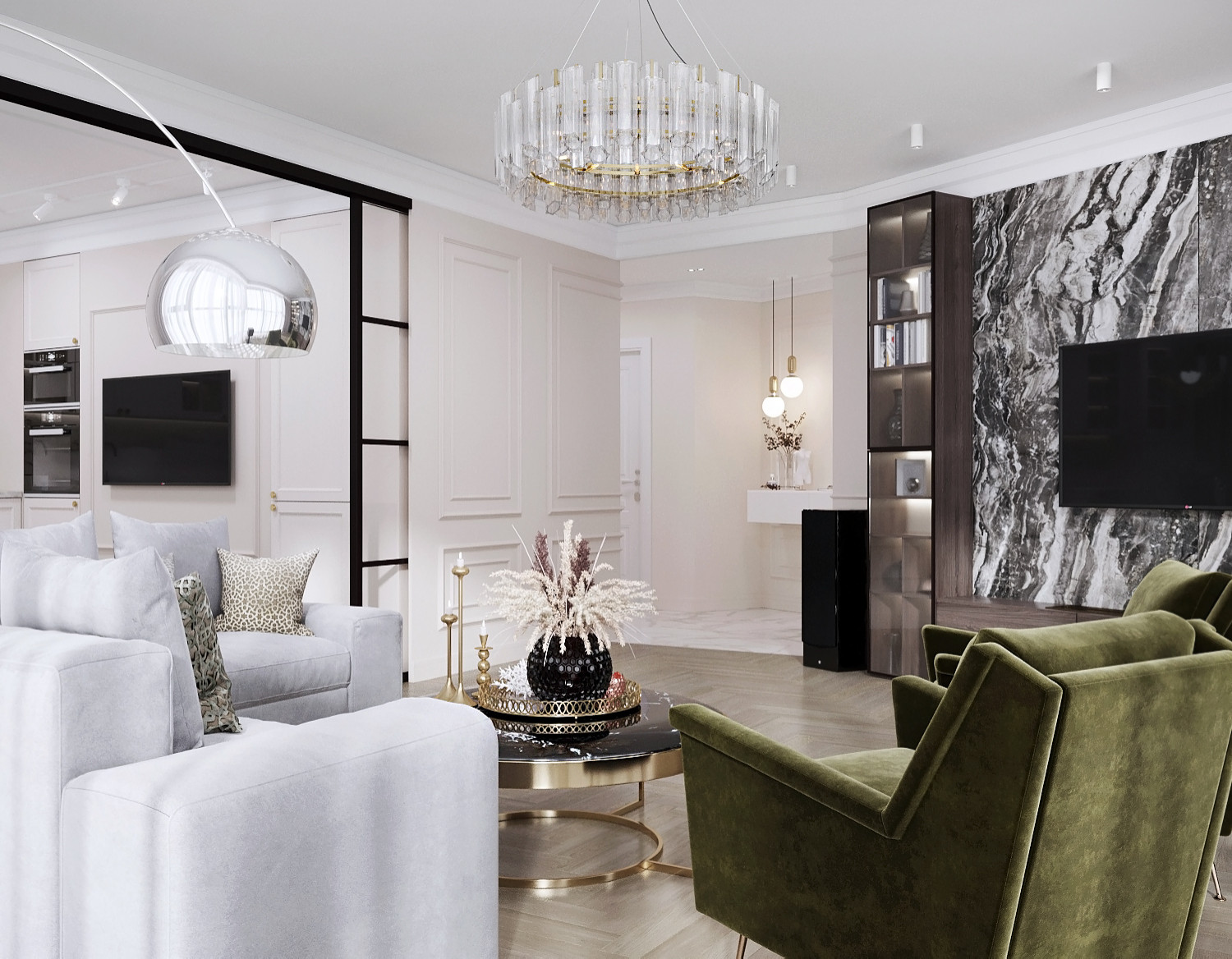 Квартира в ЖК “Leningrad”, который был выполнен для молодой пары.