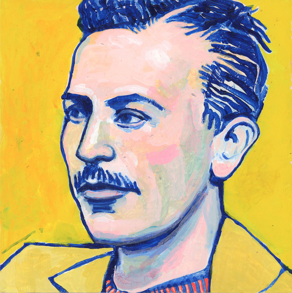 "John Steinbeck Yellow" Artwork, Framed