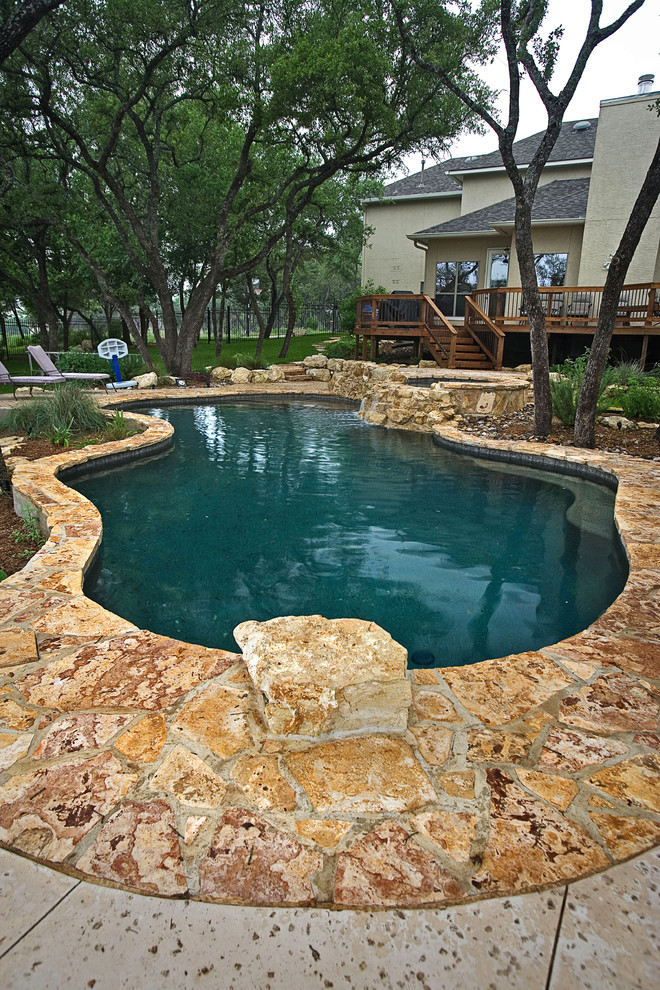 Pool - mid-sized rustic pool idea