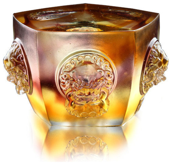 LiuliGongfang Crystal Paperweight Wealth, Unite For Five Paths of Fortune