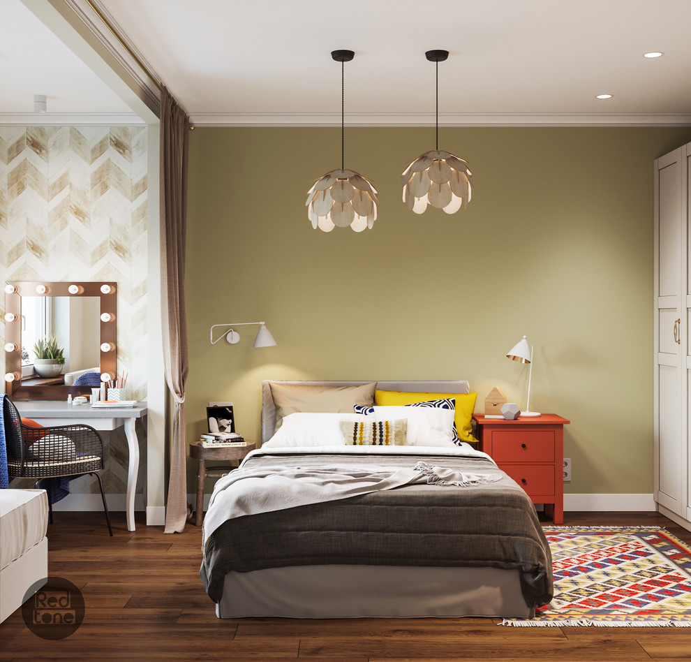 Спальня в проекте Яркая Скандинавия