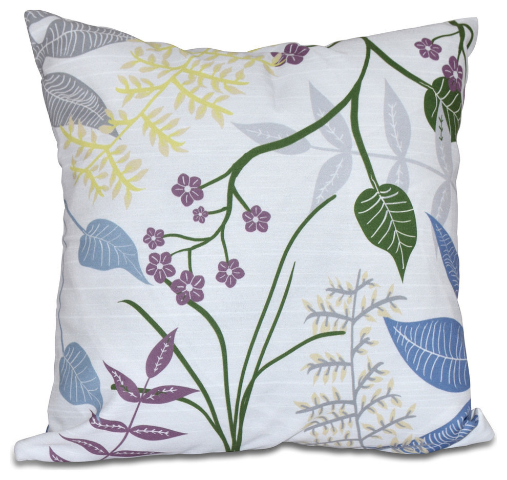 Botanical, Floral Print Pillow Contemporary Decorative Pillows by