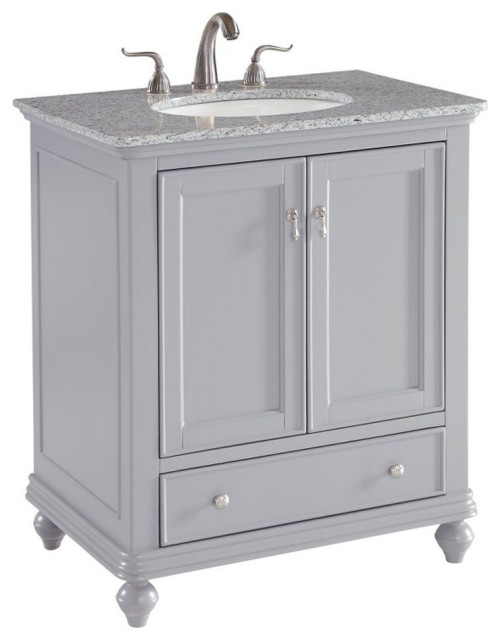 Elegant Decor Otto 24" Wood Single Bathroom Vanity in Light Gray, 30