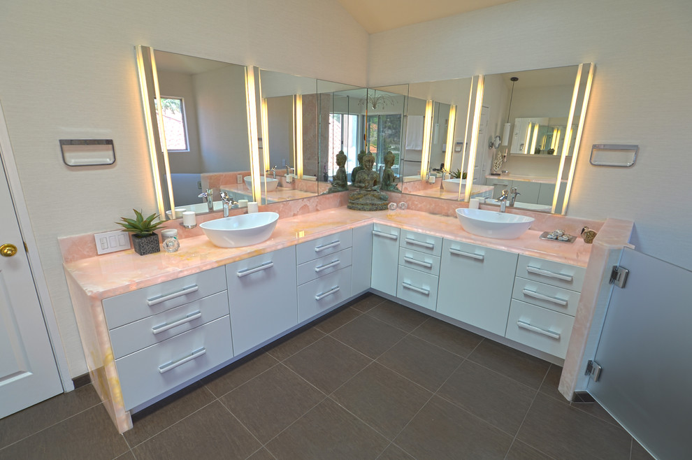 Pink Onyx - ying no yang - Modern - Bathroom - San Diego ...