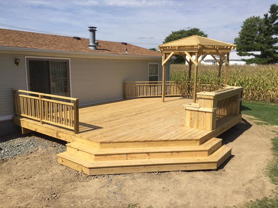 Deck - large backyard deck idea with a pergola