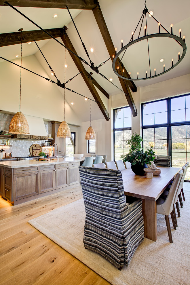 Example of a cottage dining room design in Other