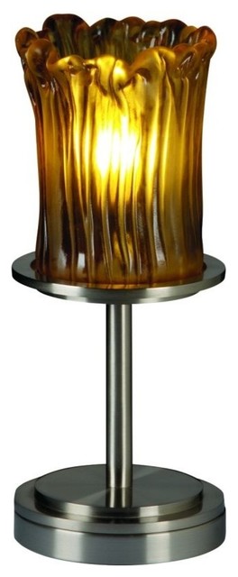 Veneto Luce Dakota Table Lamp, Short, Cylinder With Rippled Rim