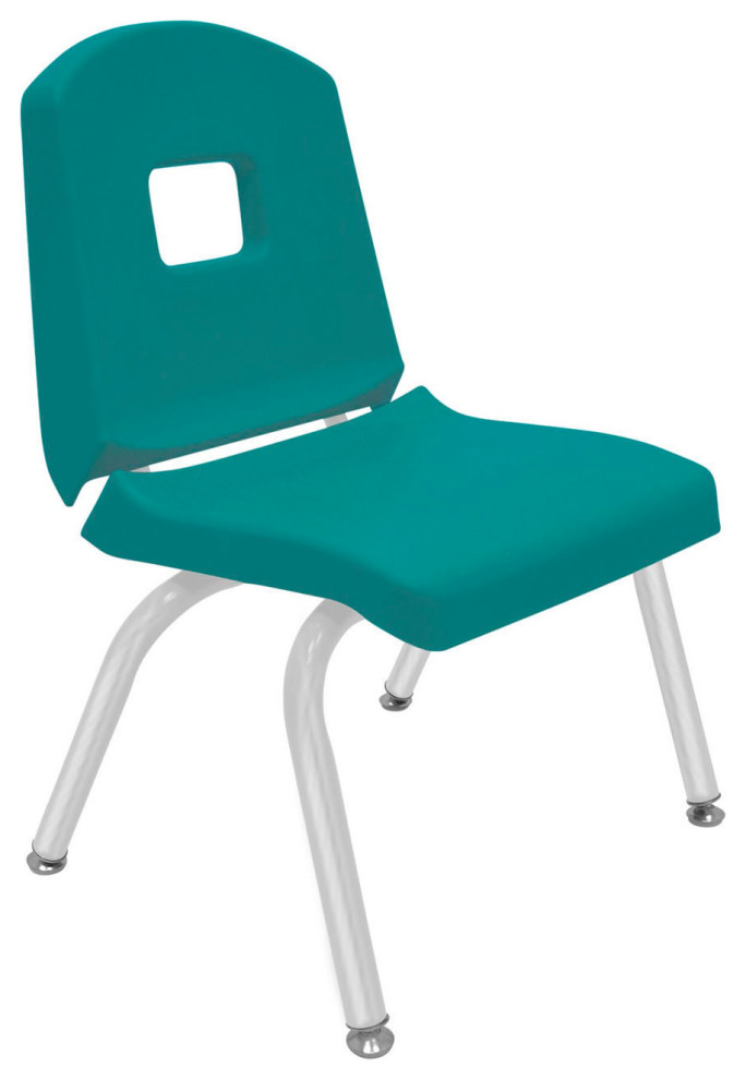 12" CreativeColors Split Bucket Chair in Teal w/ SelfLeveling Nickel