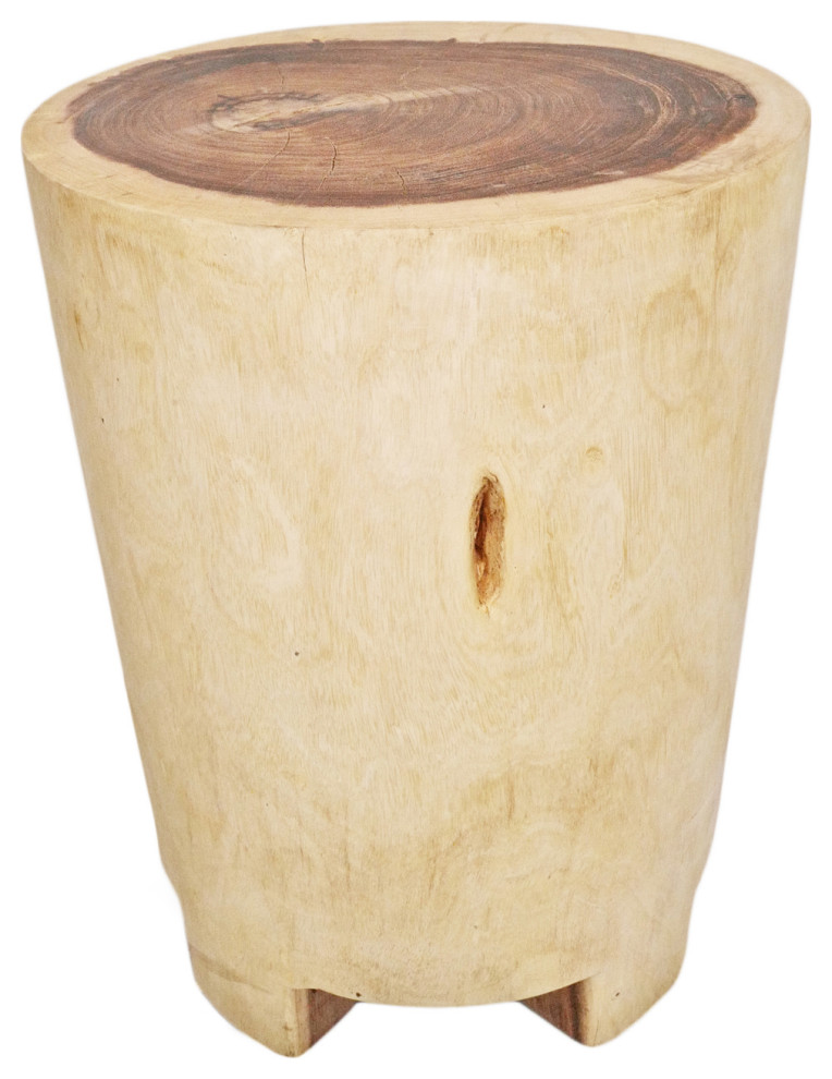 Acacia Wood Drum Side Table 3 Rustic Side Tables And End Tables