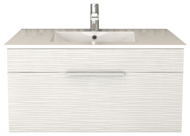 36 Inch White Floating Bathroom Vanity