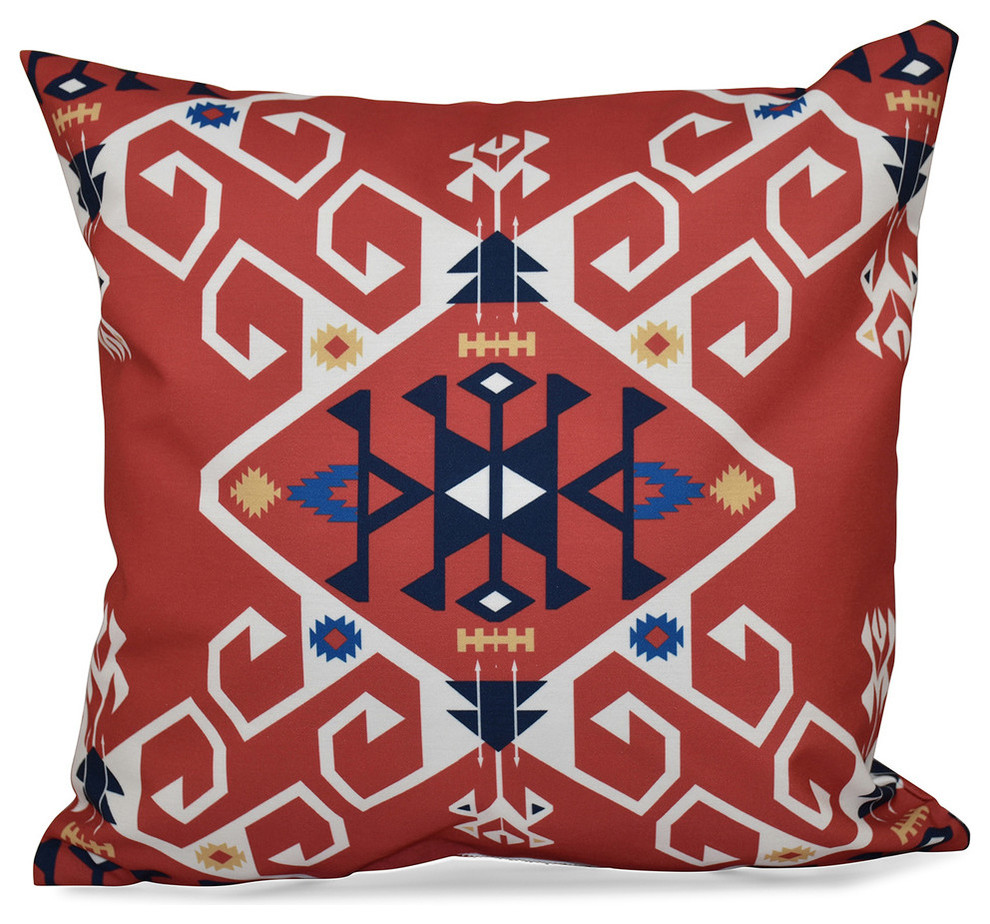 Jodhpur Medallion, Geometric Outdoor Pillow, 20"X20" Southwestern