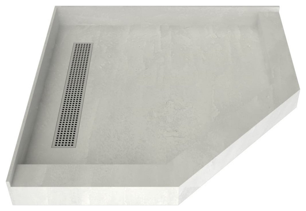 Redi Neo 40x40 Redi Trench Shower Pan Left Polished Chrome Trench