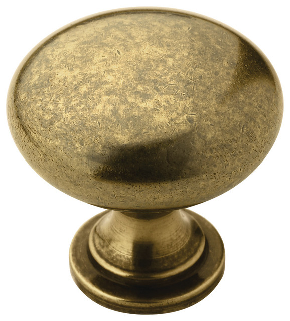 Amerock Knob 1 1/4'' Diameter, Burnished Brass