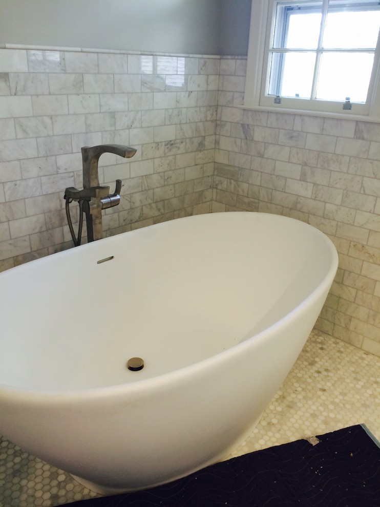 Example of a transitional bathroom design in Atlanta