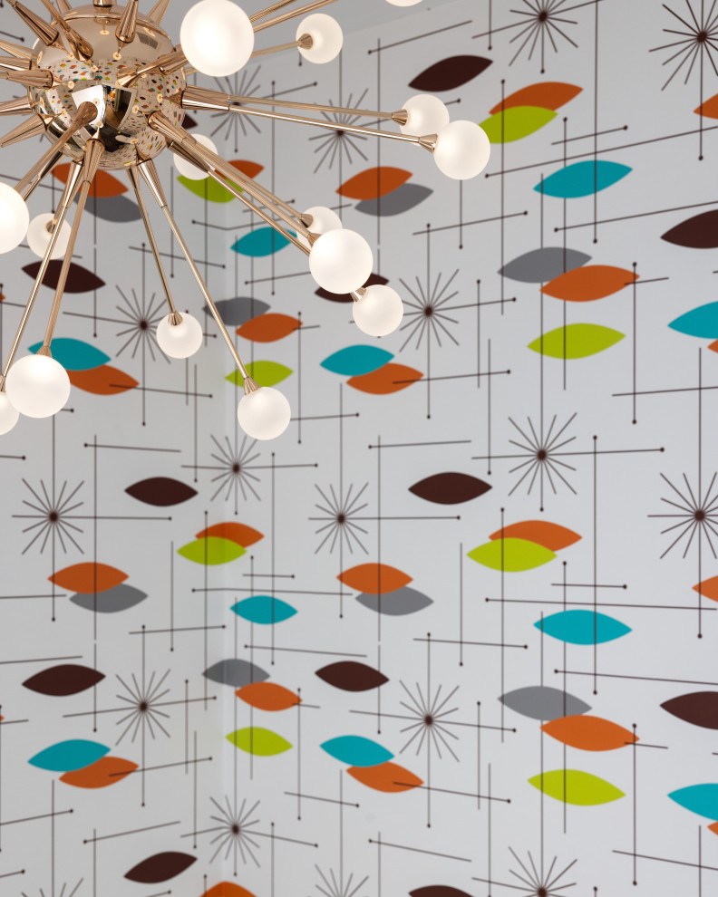 Vibrant Mid-Century Modern - Midcentury - Powder Room - Detroit - by ...