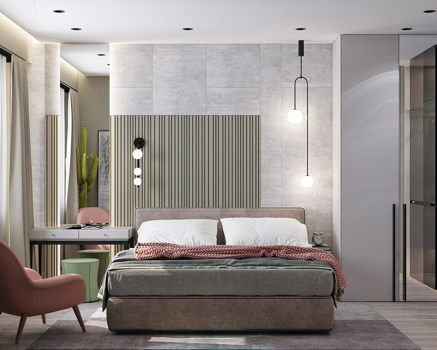 Спальня в апартаментах на Красных Воротах, Москва