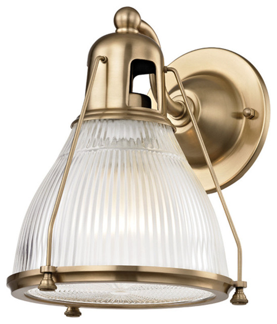 Haverhill 1 Light Wall Sconce in Aged Brass