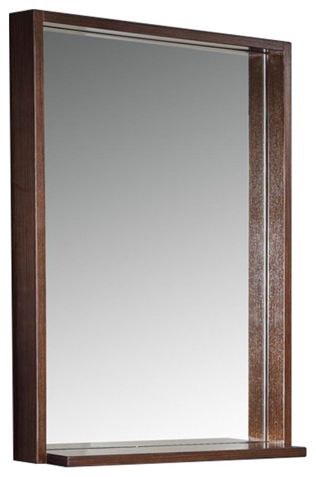 Allier Mirror With Shelf, Wenge Brown, 22"