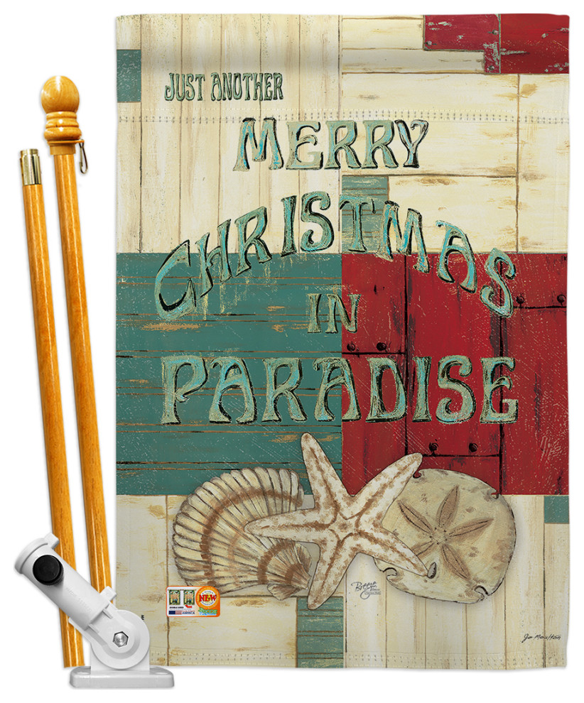 Xmas in Paradise Winter Christmas House Flag Set