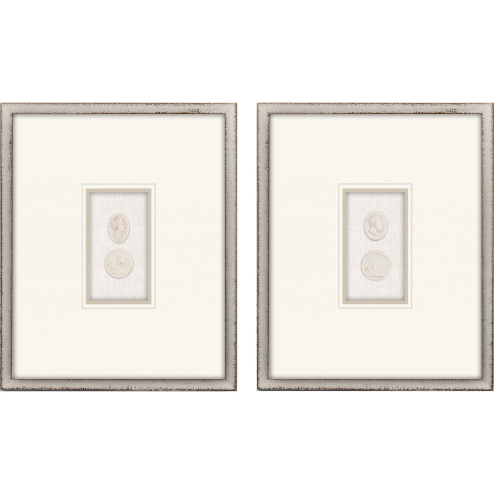 Portrait Intaglio I Artwork, 2Piece Set Contemporary Wall Accents