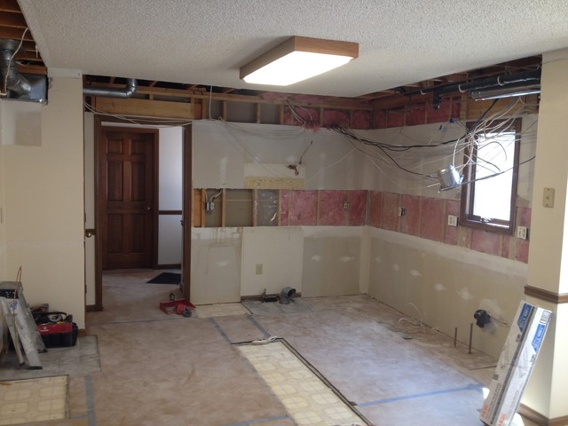 Transitional Kitchen with Soffit Removal transitional