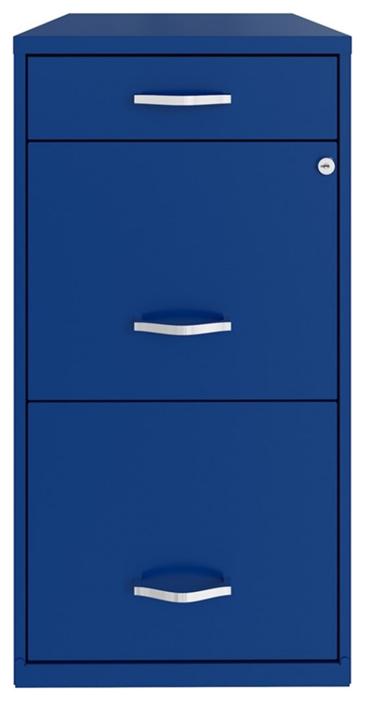 UrbanPro 18" Deep 3 Drawer Metal Organizer File in Blue