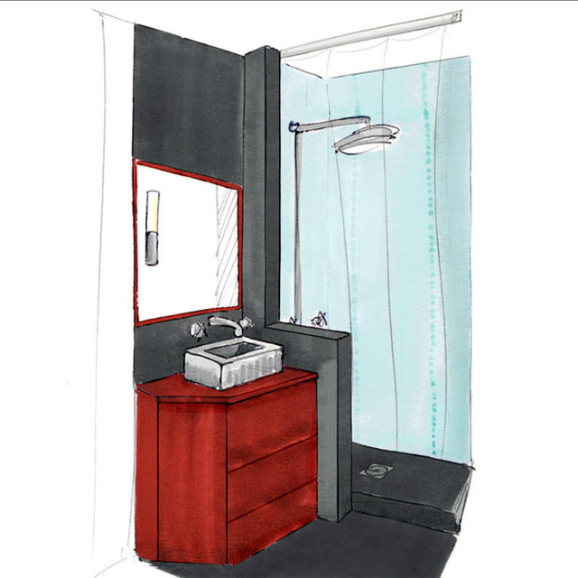 La salle d'eau modern-badezimmer