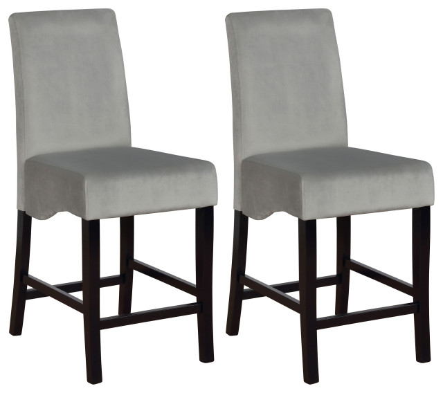 Stanton Upholstered Counter Height Chairs Grey and Black, Set of 2