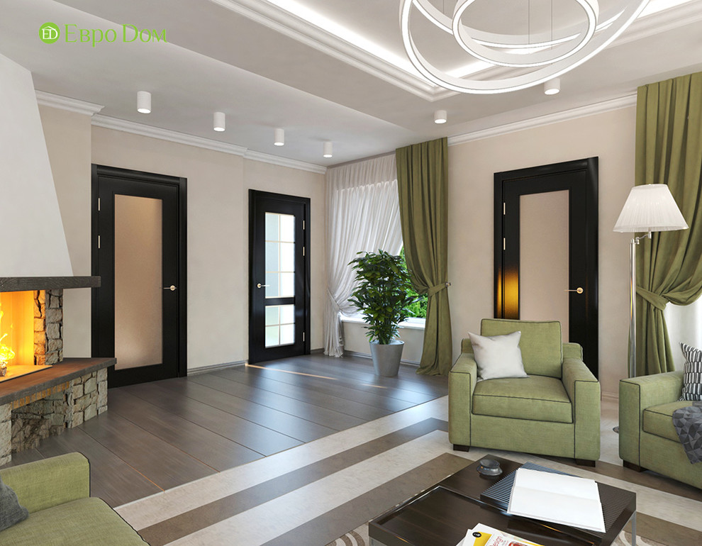 Дизайн интерьера коттеджа 490 кв. м в современном стиле