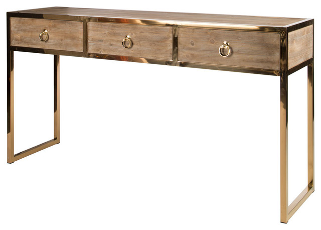 Toretto Console Table With Gold Legs Contemporary Console