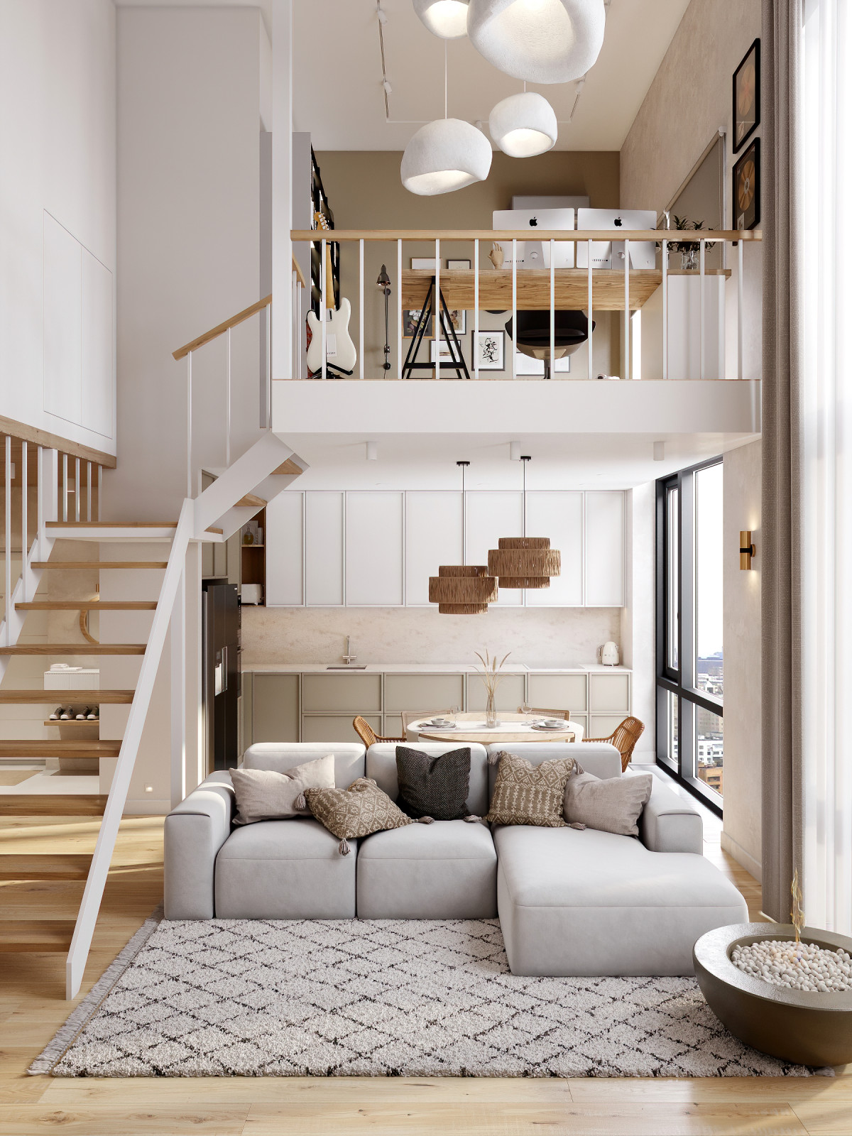 Двухуровневая квартира в стиле "ваби-саби". ЖК Событие