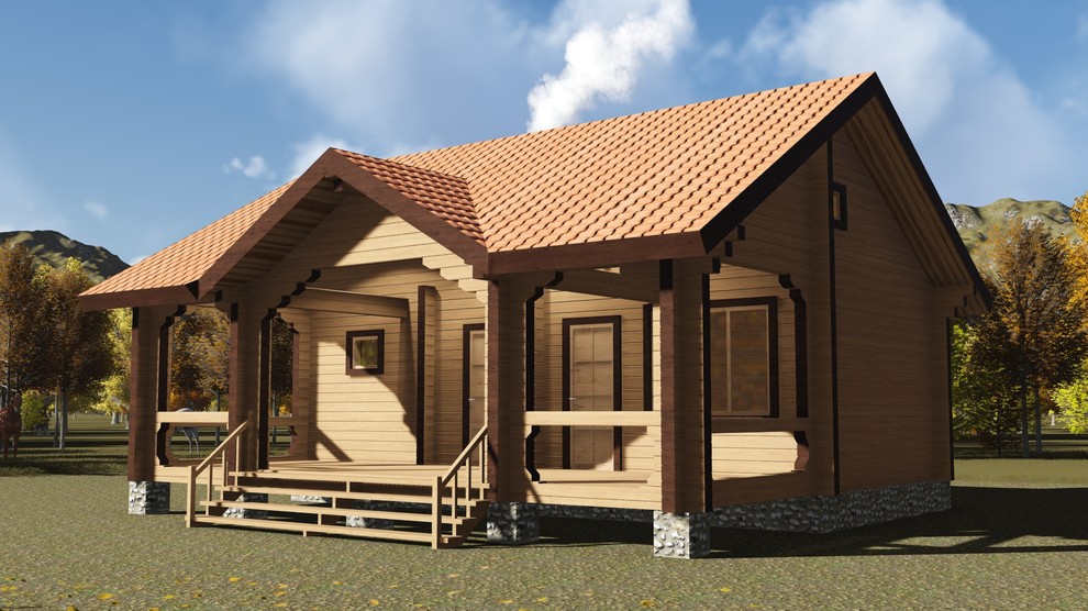 Дом-баня 56м2 из бруса 150х150 — проект 276