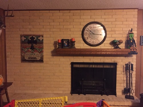 Need help with how to clean old fireplace brick that has yellowed We have bought an older home & in the process of updating. This is the fireplace. Brick has yellowed from age. House built in 1974. Need suggestions for what to do.