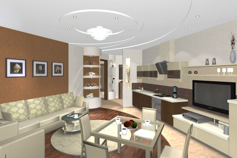 Интерьер квартиры с нестандартной гостиной