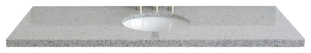61" Gray Granite Countertop and Single Oval Sink