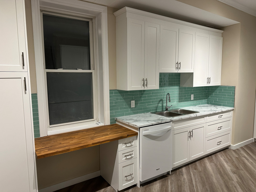 Soft Green Glass Tile Backsplash