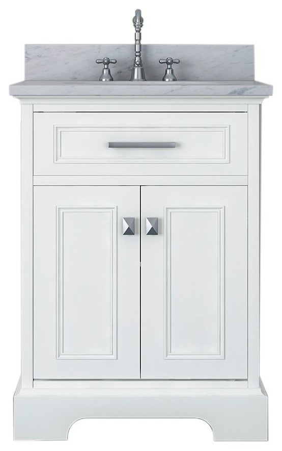 Pittsburgh 25, Single Bathroom Vanity, White Transitional Bathroom